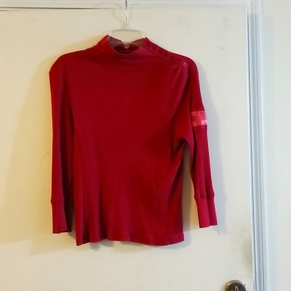 DKNY Jeans 3/4 sleeve burgundy shirt